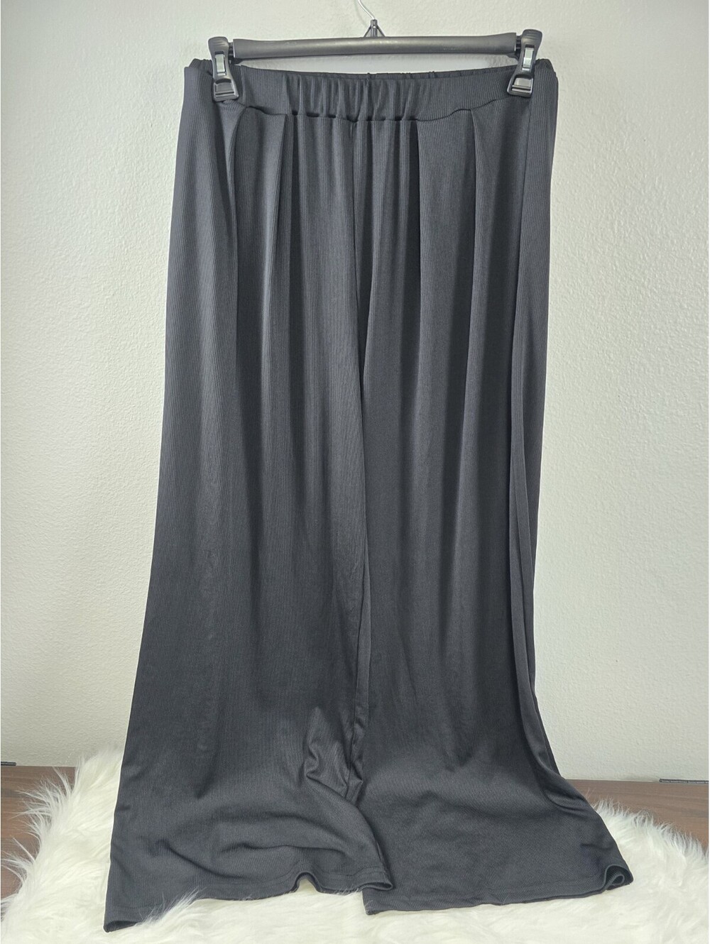 Cider Pants Women's Black Pull On Stretch Waist Wide Leg Size L, Casual Chill - Picture 6 of 7